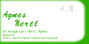 agnes mertl business card